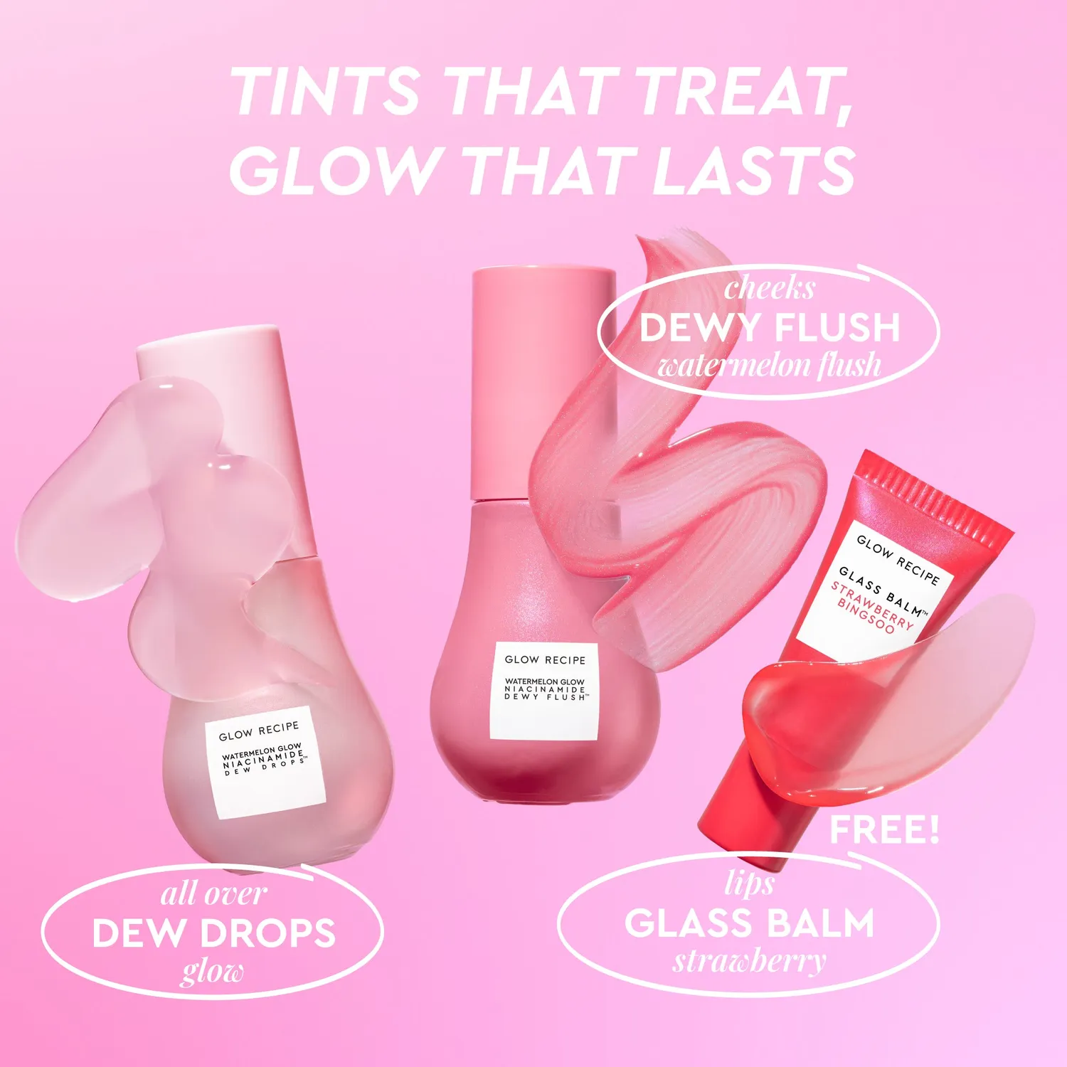 Glow Recipe Best of Dew & Hues kit 3-pak fugt og glød
