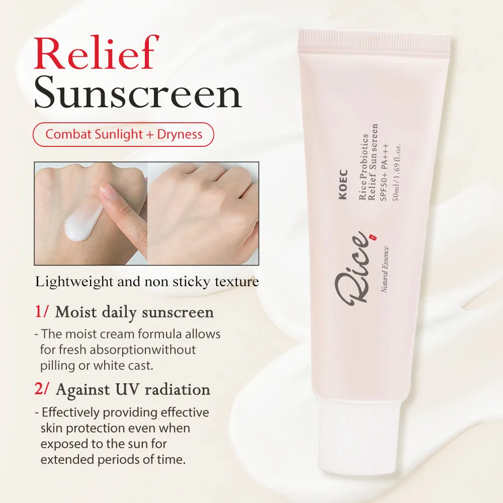KOEC Rice Daily Relief solcreme SPF50+ 50 ml