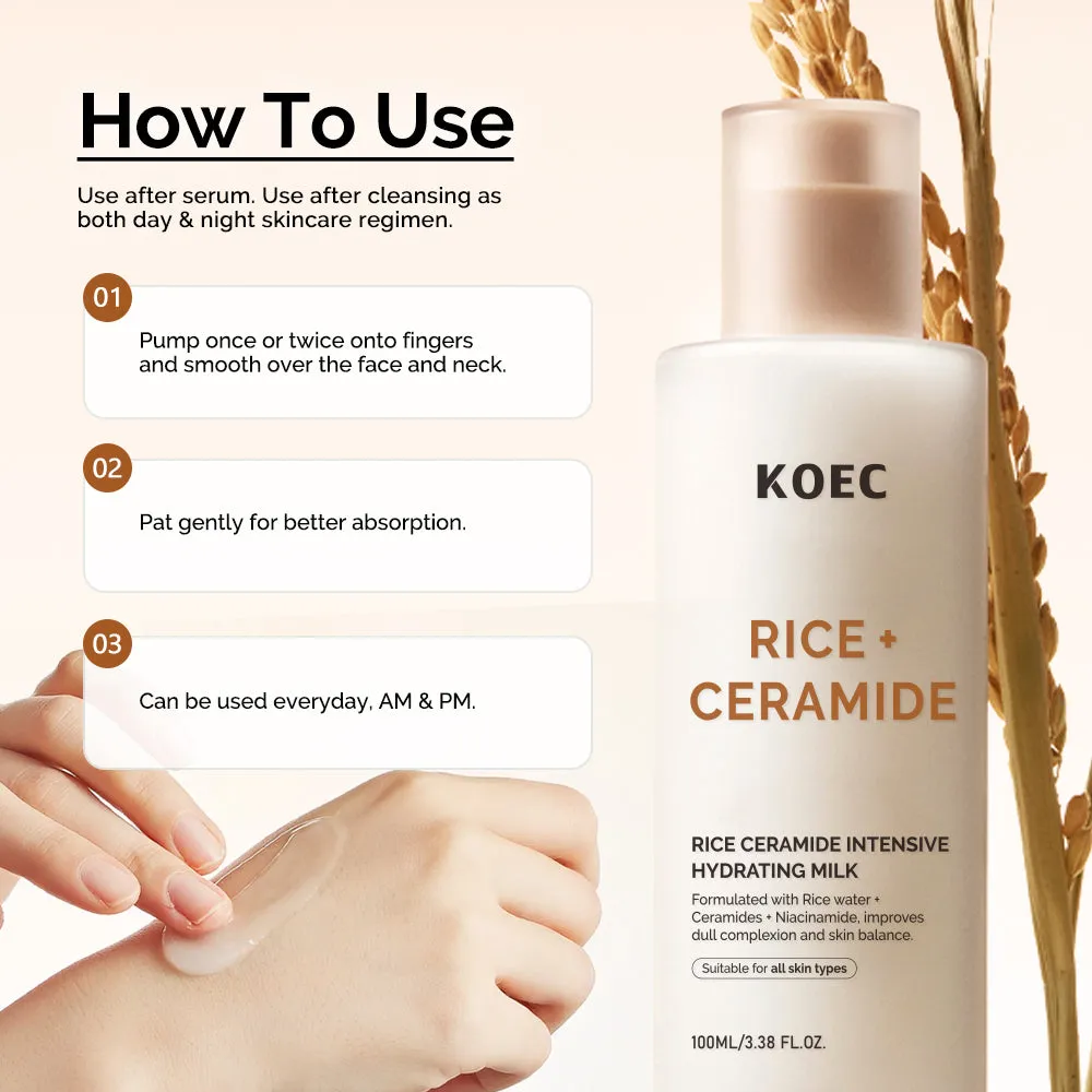 KOEC Rice Ceramide Intensive ansigtsmælk 100 ml fugt