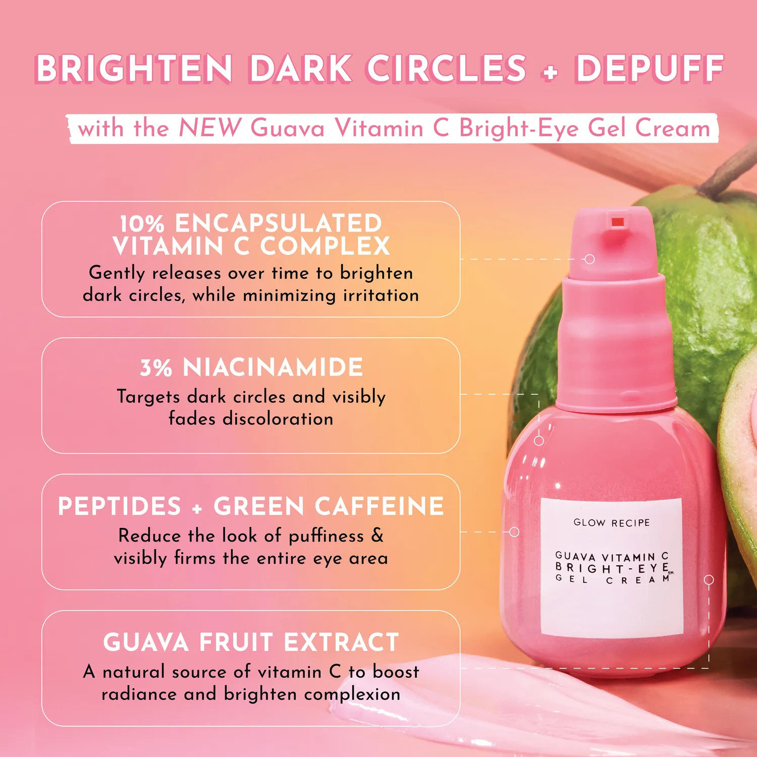 Glow Recipe Guava Vitamin C Bright-Eye Gel øjencreme 15ml mørk