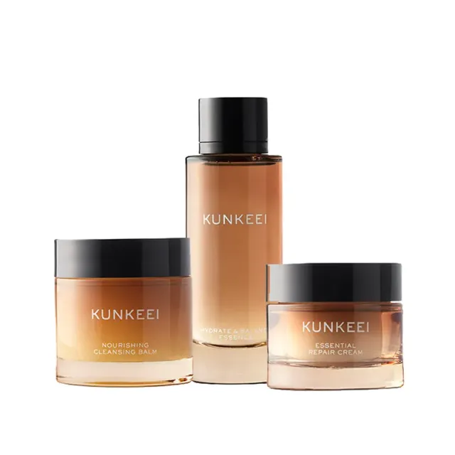 Kunkeei Glow Trio sæt rens essence creme til tør hud