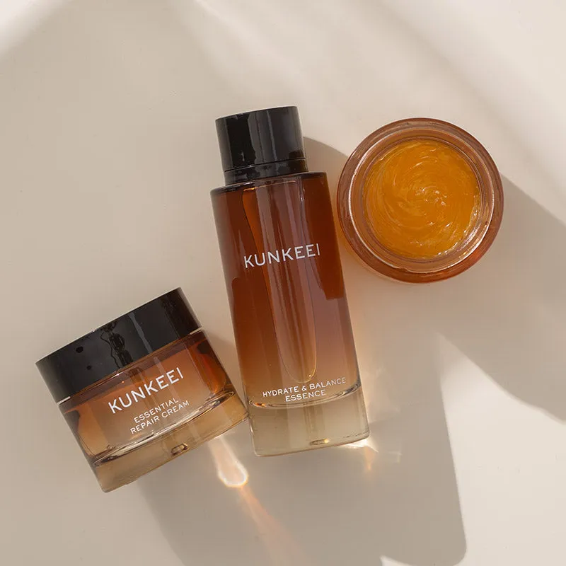 Kunkeei Glow Trio sæt rens essence creme til tør hud