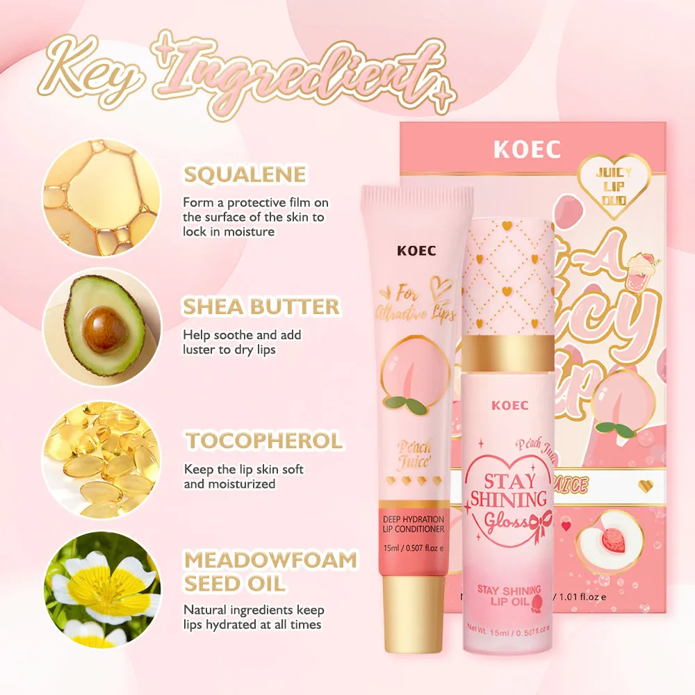 KOEC Peach Juicy Lip Duo læbebalsam fersken