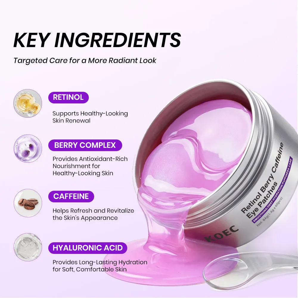 KOEC Retinol Berry Caffeine øjenmaske mod hævelse