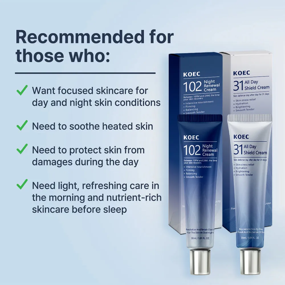 KOEC 31 dagcreme 102 natcreme sæt 2x30ml