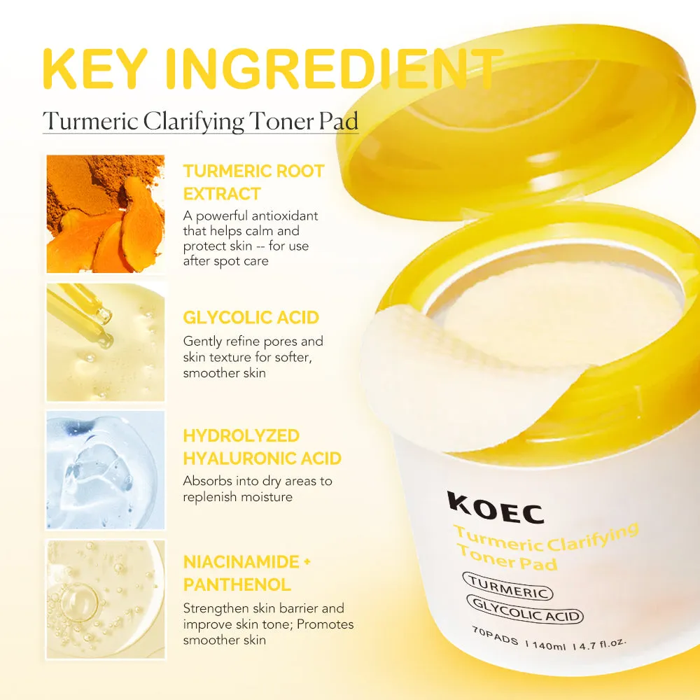 KOEC Turmeric toner pads 70 stk kojicsyre