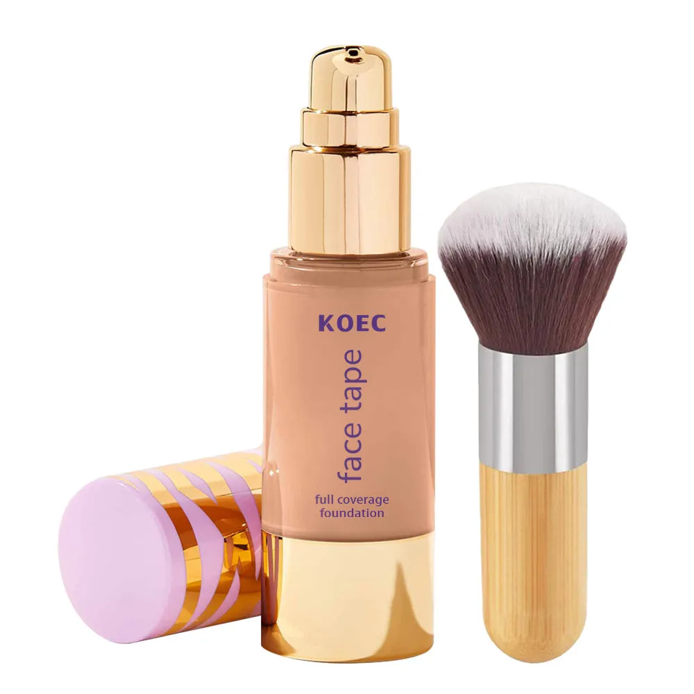 KOEC Face Tape foundation fuld dækning med børste mat