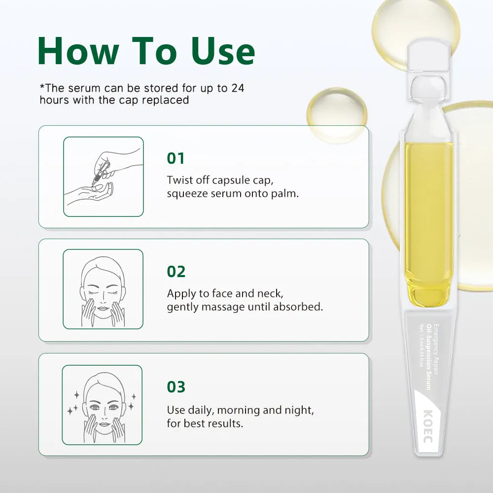 KOEC Emergency Repair Oil-Suspension serum 30 stk tør hud