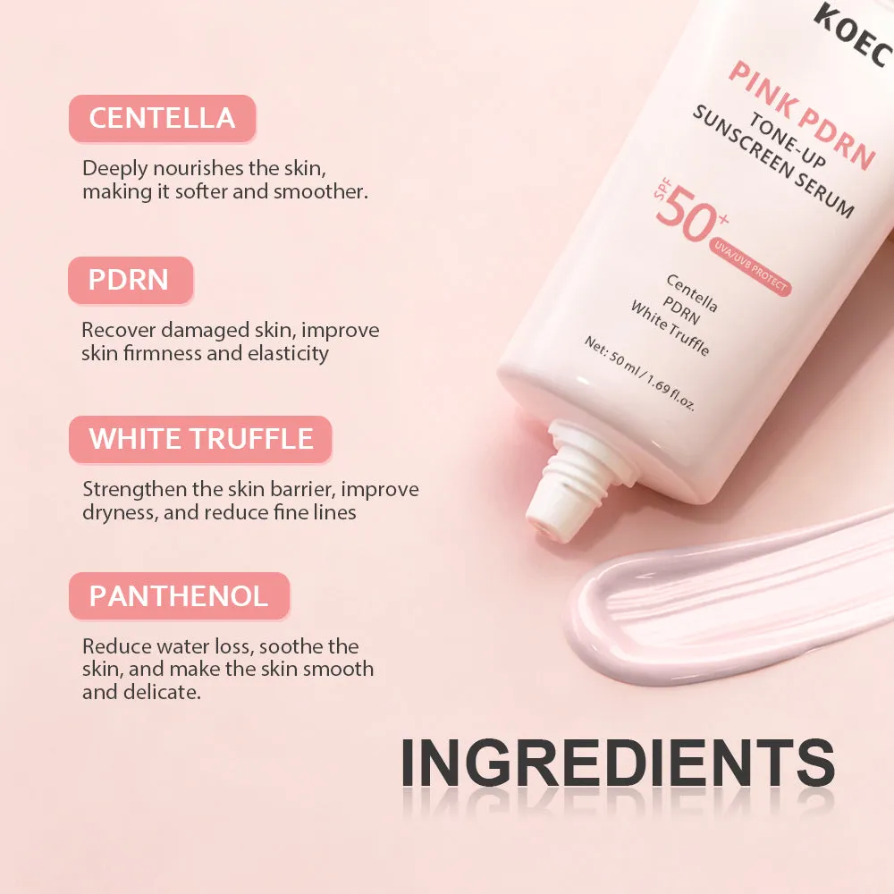 KOEC Pink PDRN Tone-Up Sunscreen Serum solcreme serum
