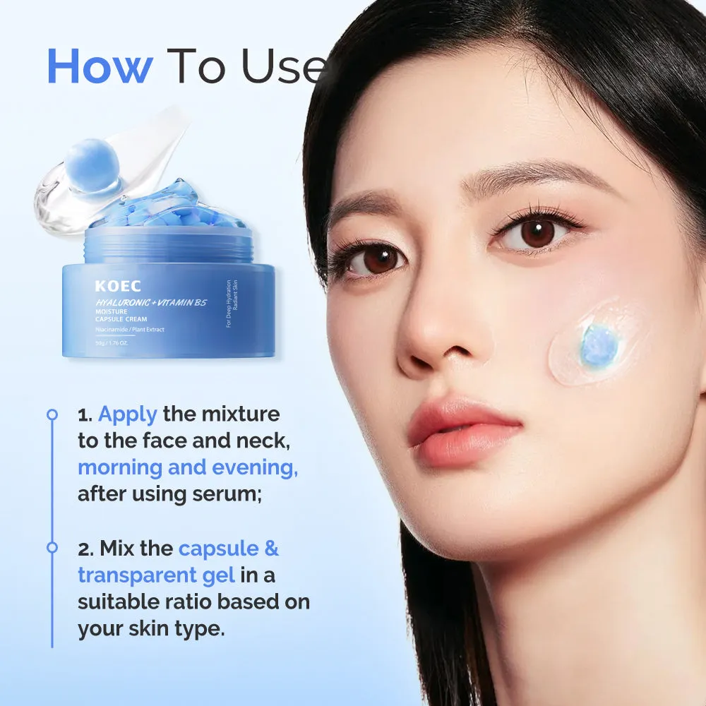 KOEC Hyaluronic B5 fugtcreme med kapsler