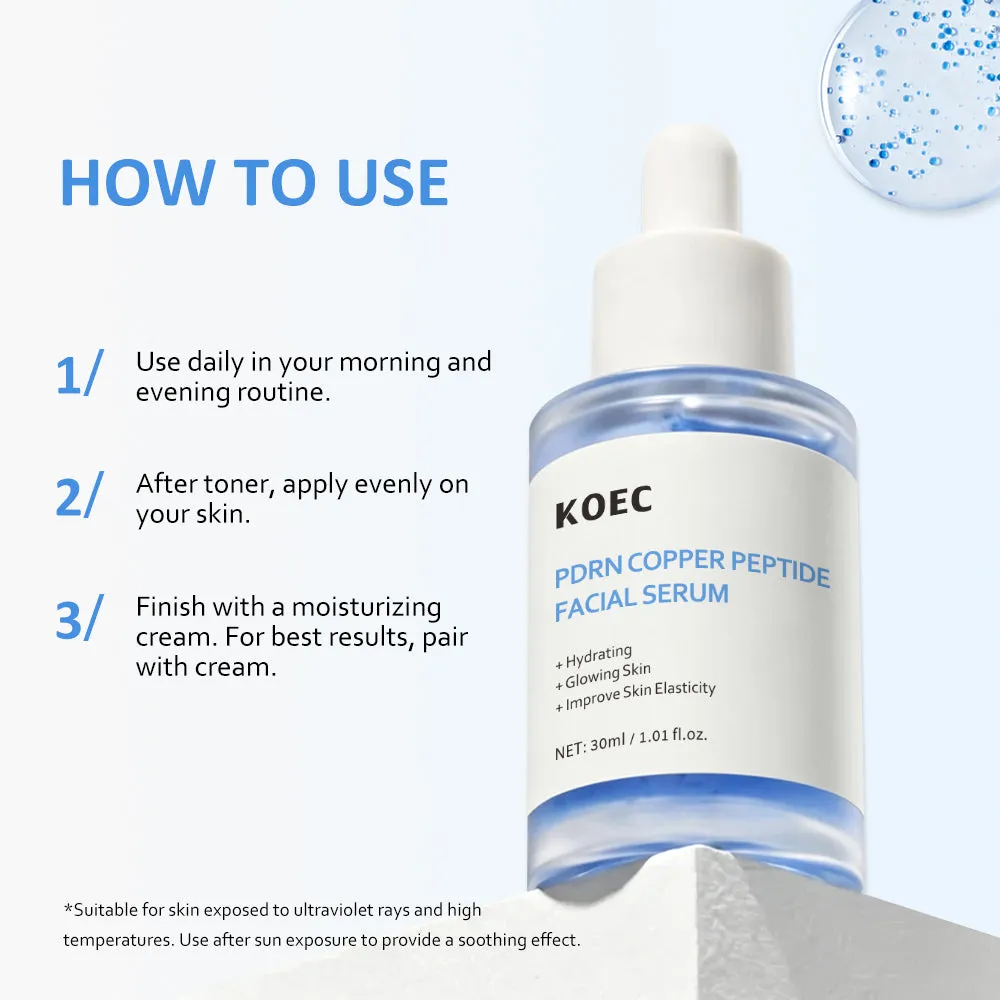 KOEC PDRN Copper Peptide ansigtsserum opstramning