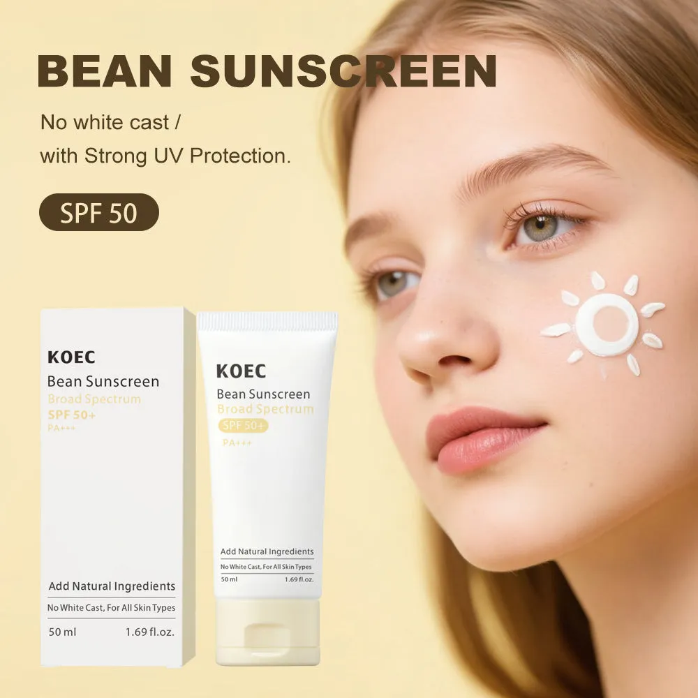 KOEC Bean solcreme SPF 50+ til ansigt uden white cast