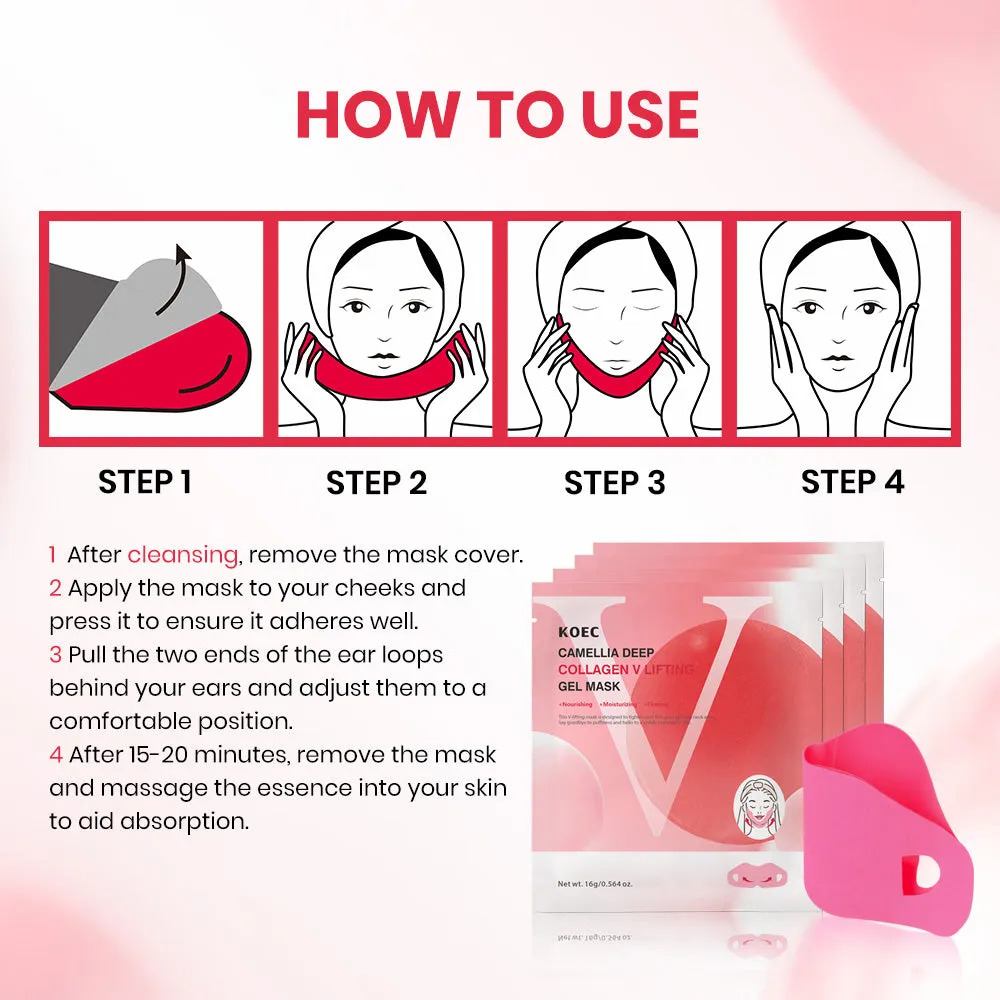 KOEC Camellia Deep Collagen V Lifting gelmaske 4 stk opstrammende