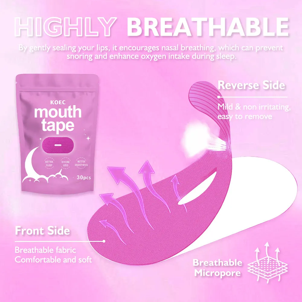 KOEC Sleeping mundtape pink 3-pak 90 stk