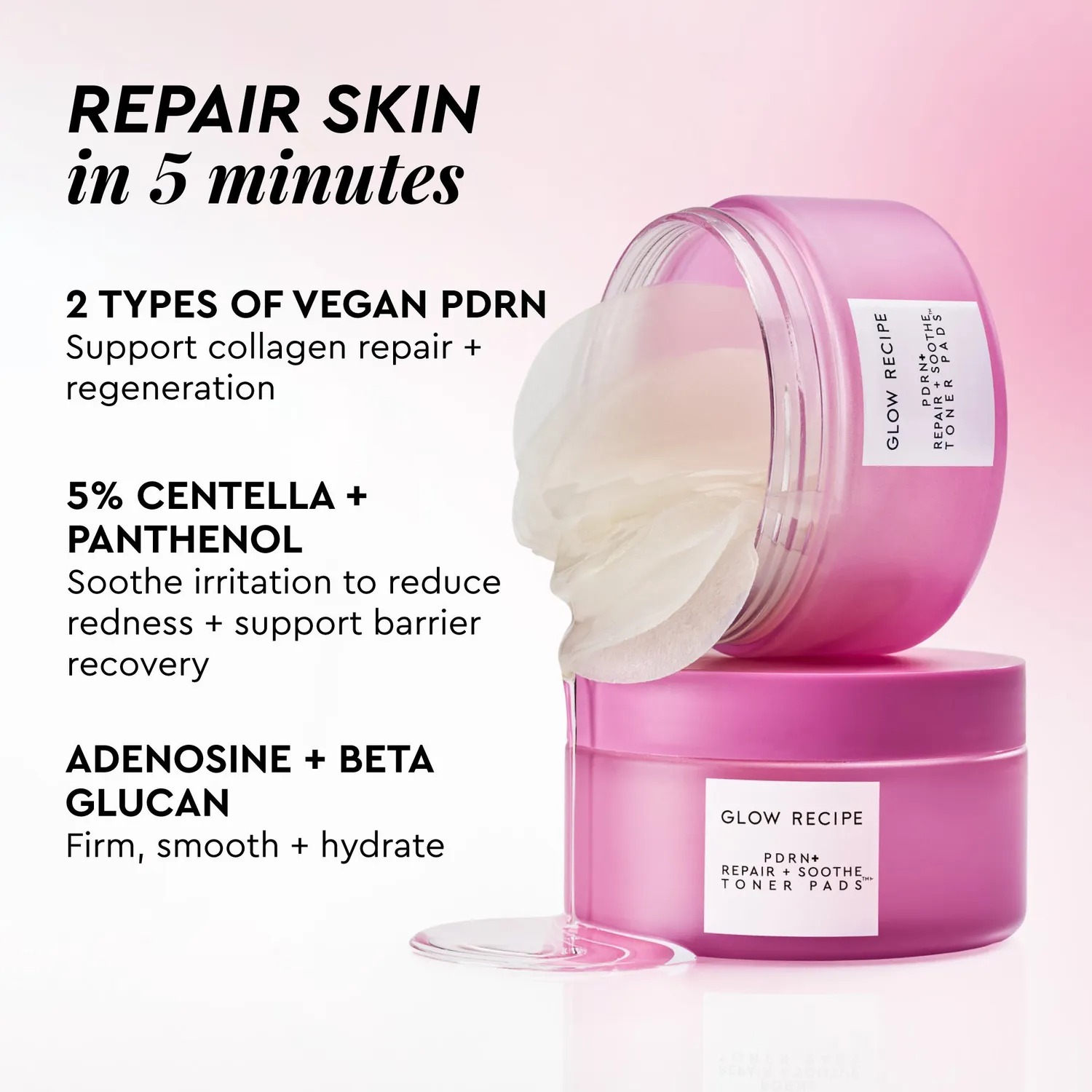 Glow Recipe PDRN+ Repair Soothe toner pads 60 stk