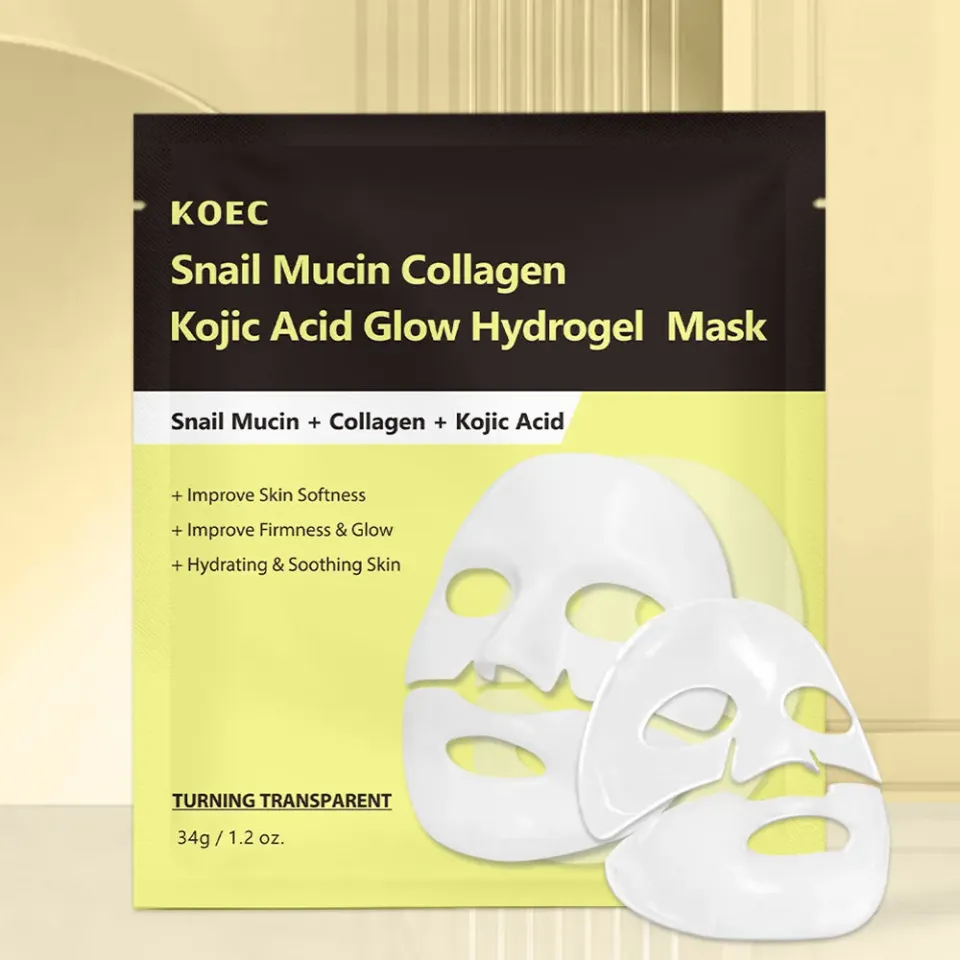 KOEC Snail Mucin Collagen Kojic Acid Glow Hydrogel Maske