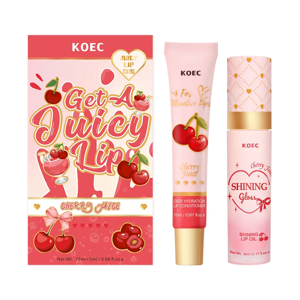 KOEC Cherry Juicy læbesæt balm+olie kirsebærduft