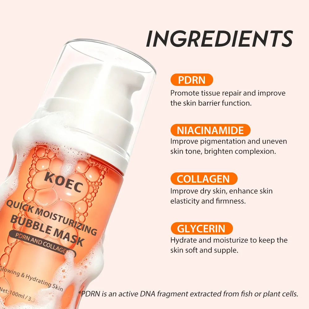 KOEC PDRN Collagen Bubble maske fugtgivende