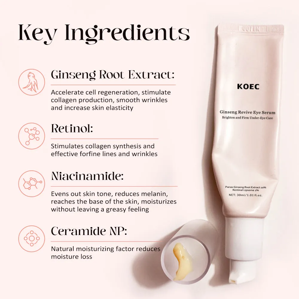 KOEC Revive Ginseng + Retinal øjenserum 30ml opstrammende