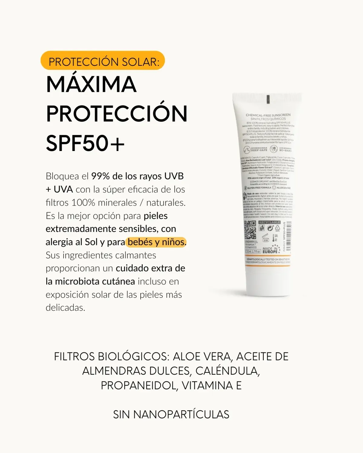 Dhyvana Baby & Family Solcreme SPF50+ uden parfume