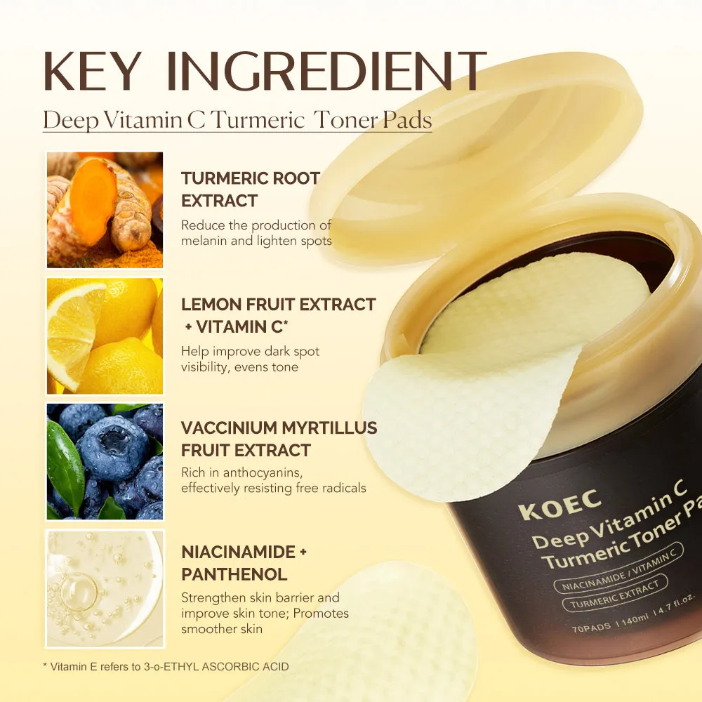 KOEC Deep Vita C toner pads 70 stk milde