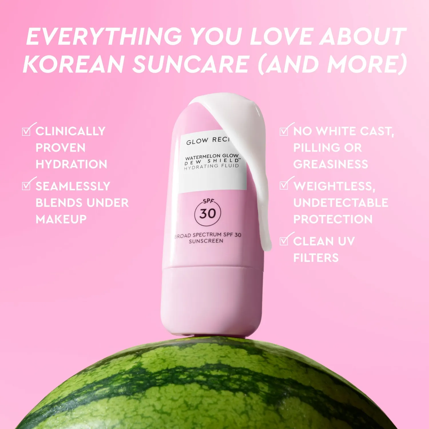 Glow Recipe Watermelon Dew Shield solcreme SPF30 fugt