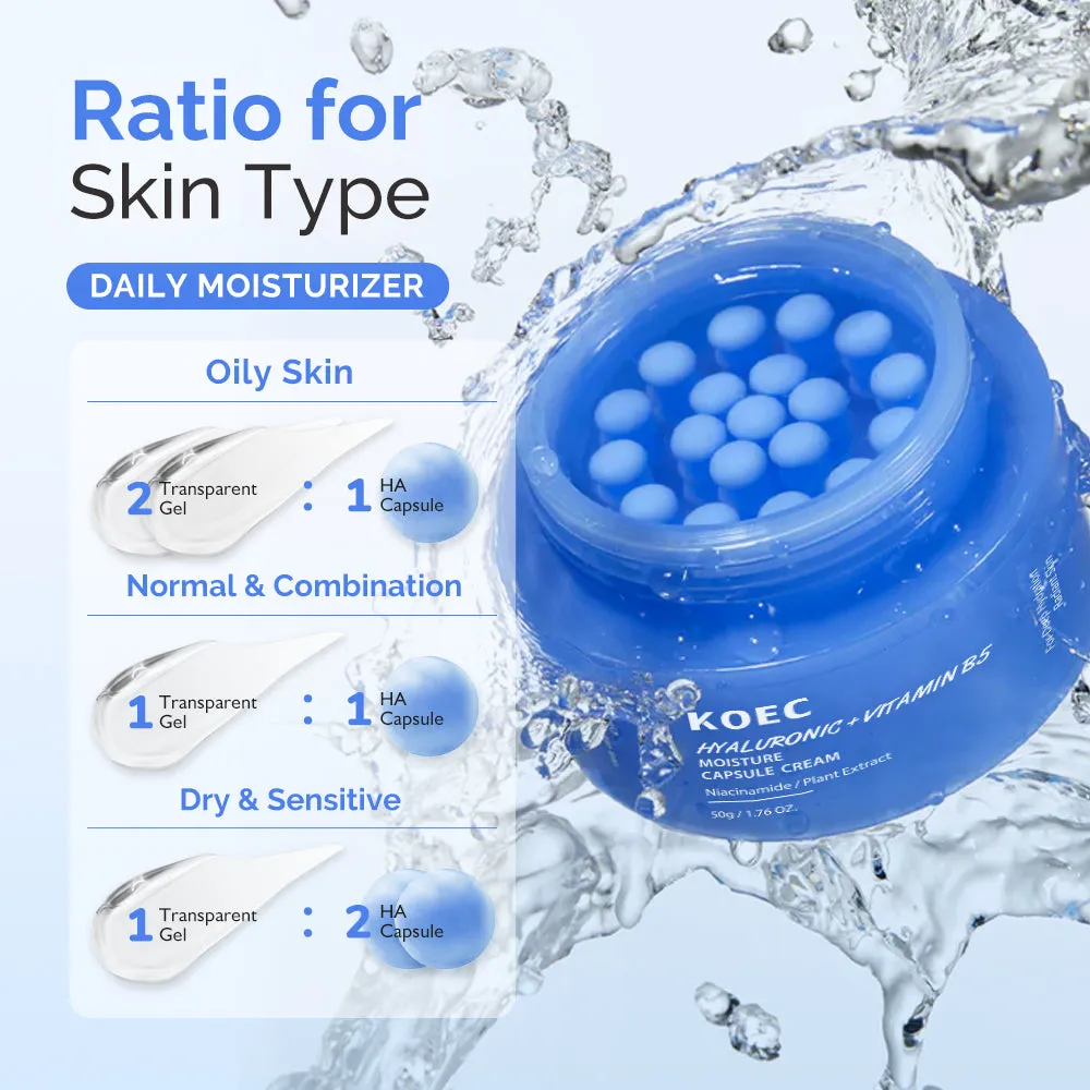 KOEC Hyaluronic B5 fugtcreme med kapsler