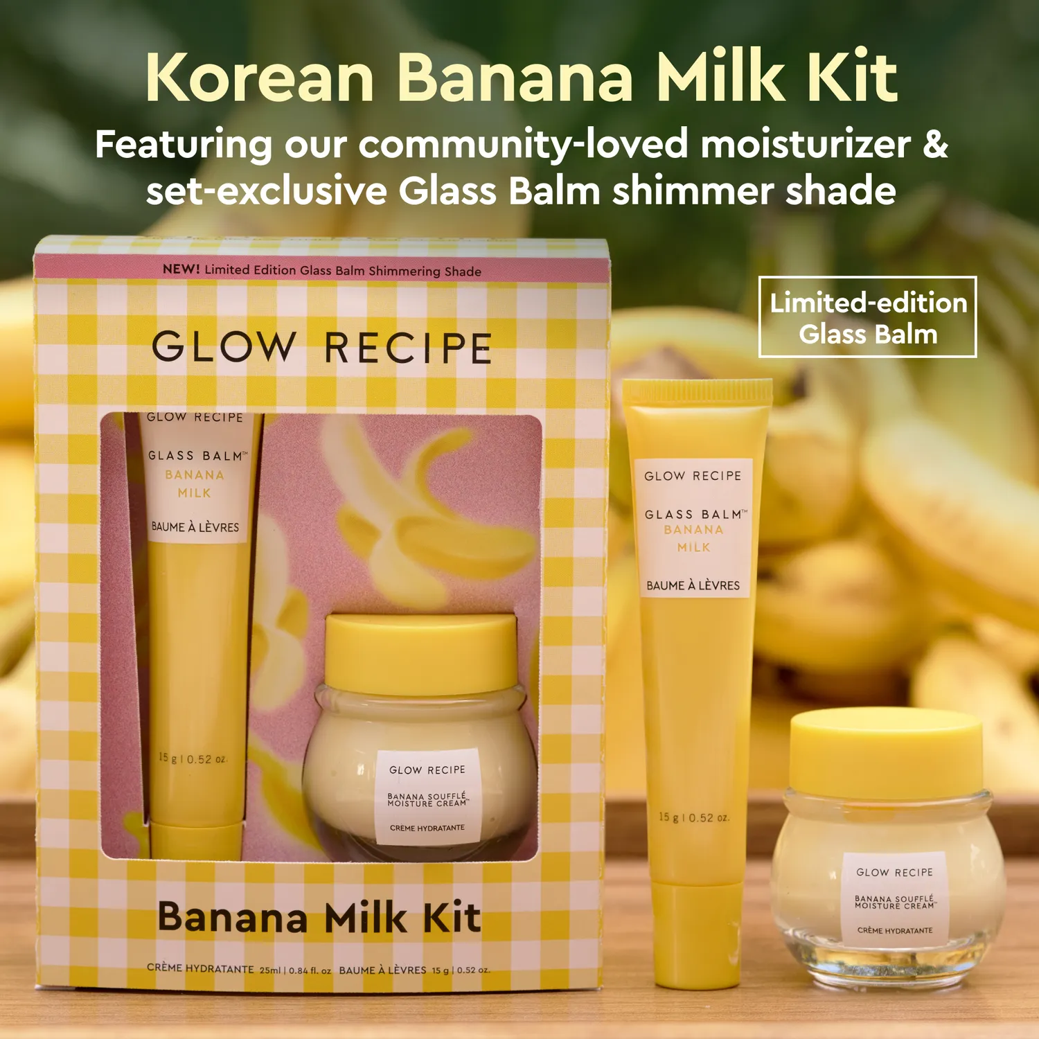 Glow Recipe Banana Soufflé + Shimmer læbesæt 2-dele