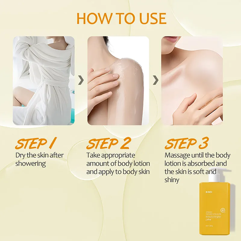KOEC Turmeric Vitamin C Squalane bodylotion 300g glød