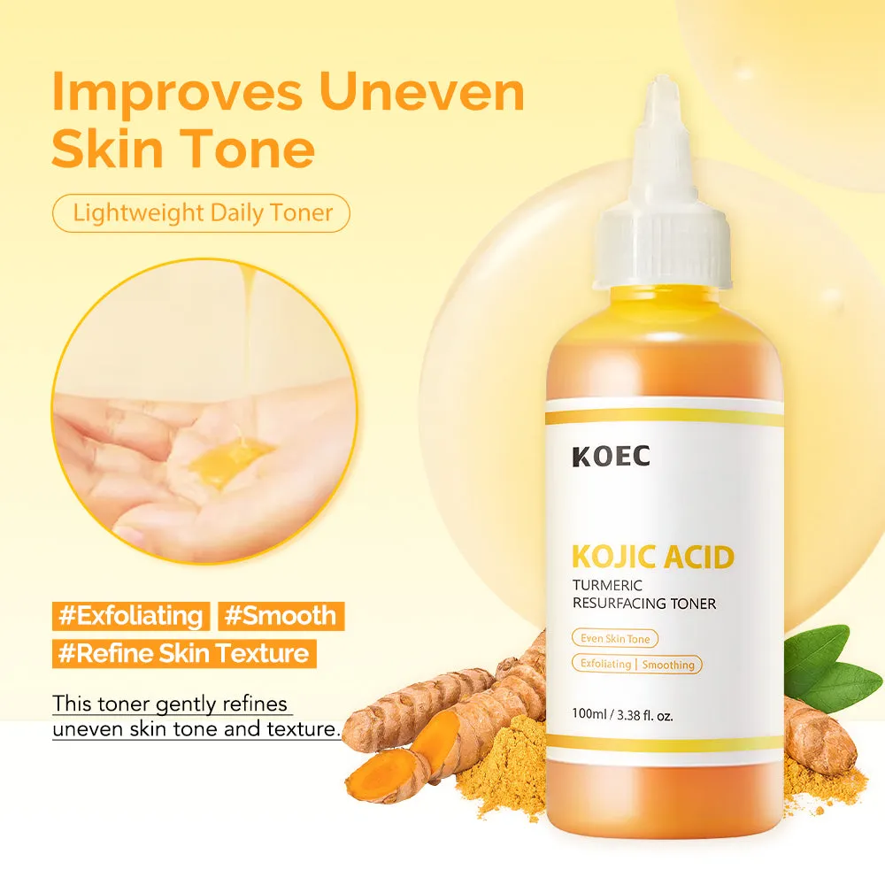 KOEC Kojic Acid Turmeric ansigtstoner 100 g ujævn tone