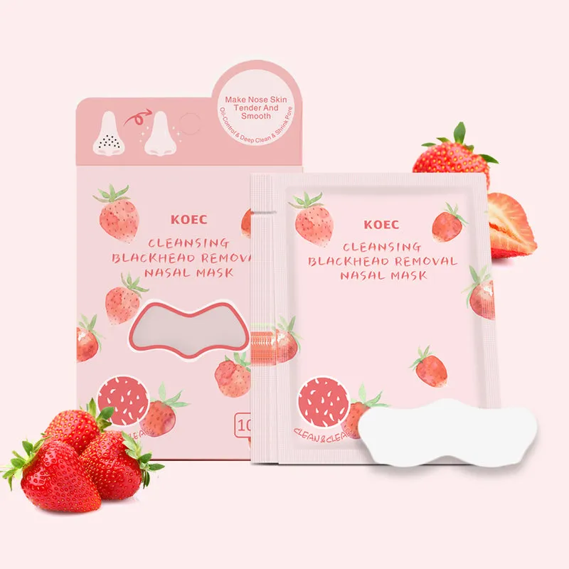 KOEC Strawberry næsestrips 10 stk porerens