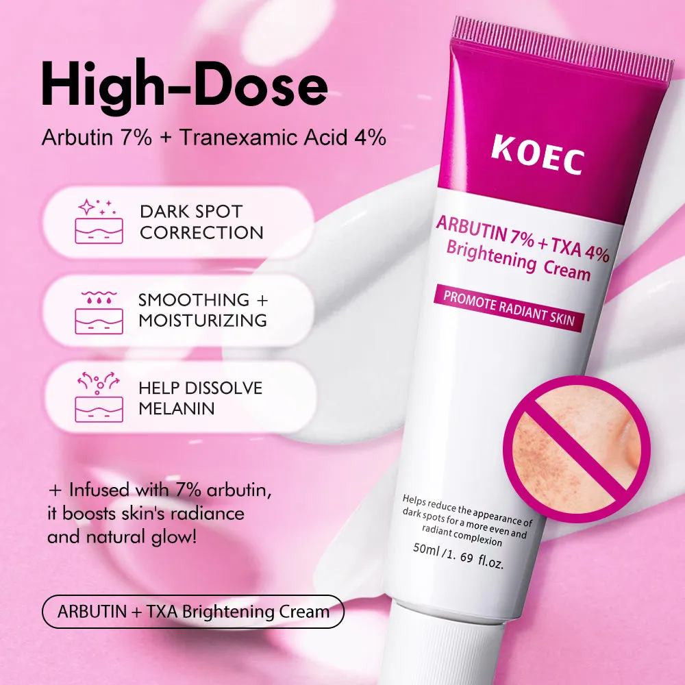 KOEC Arbutin 7% TXA 4% ansigtscreme 1 stk mod pigmentpletter
