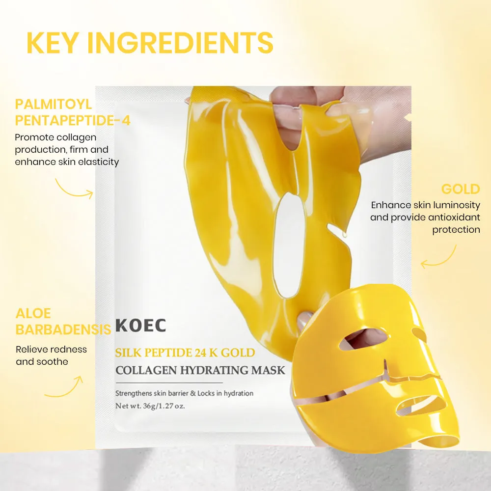 KOEC Silk Peptide 24K Gold Collagen Hydrating Maske til glød