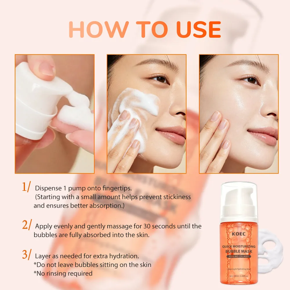 KOEC PDRN Collagen Bubble maske fugtgivende
