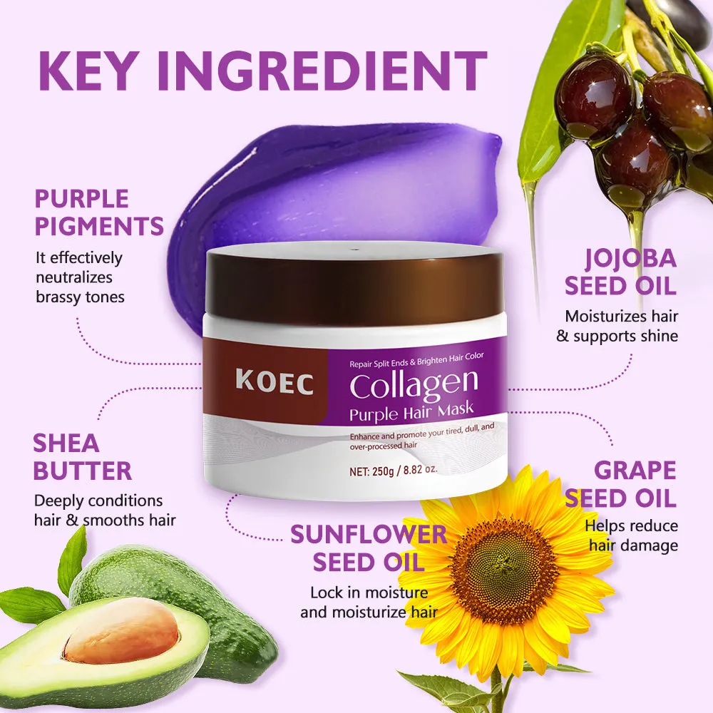 KOEC Purple Hair Treatment Mask hårmaske 250 g blondt hår