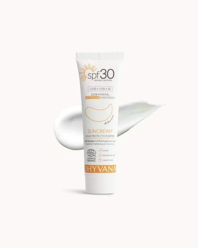 Dhyvana SPF30 SUN solcreme uden farve mineralsk