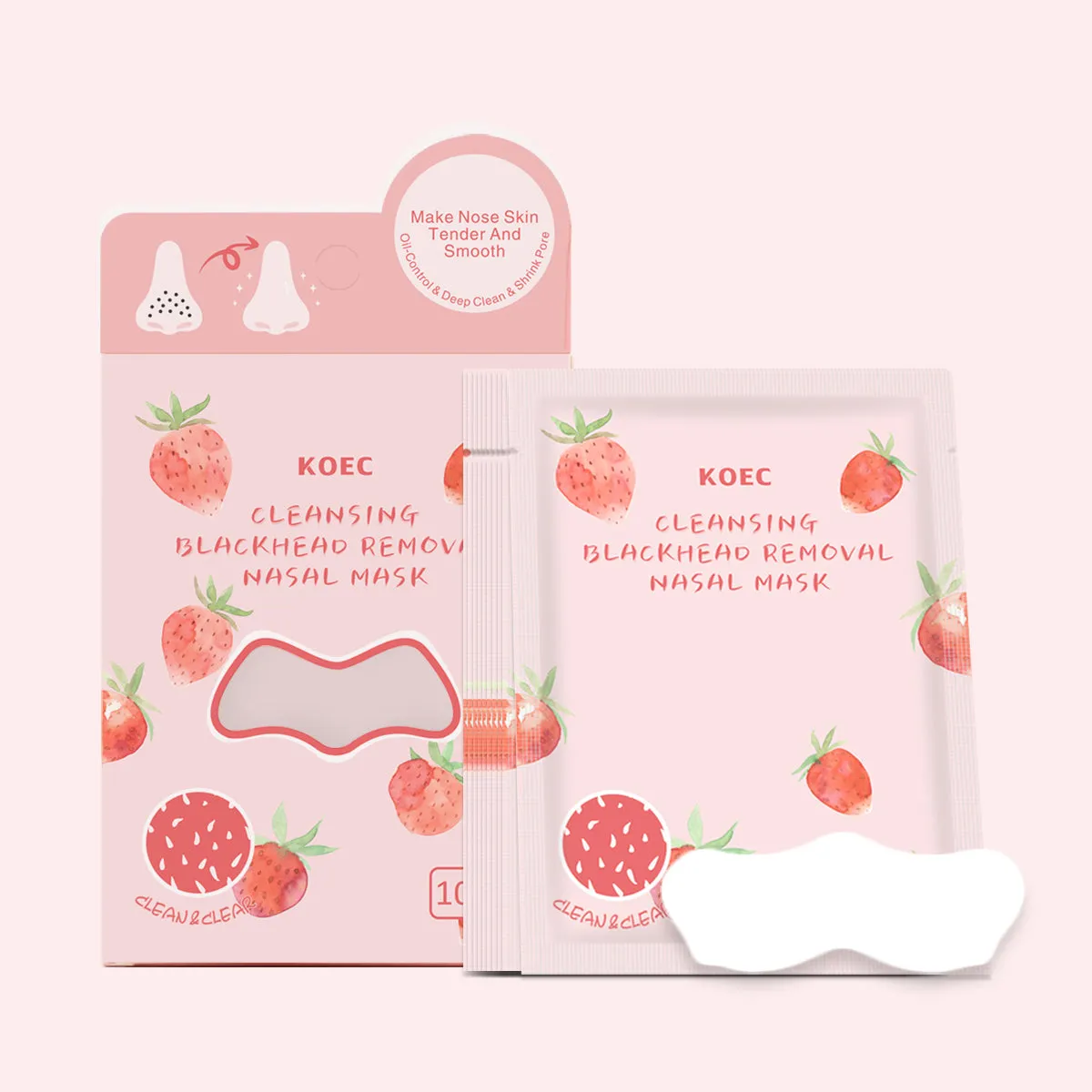 KOEC Strawberry næsestrips 10 stk mod hudorme
