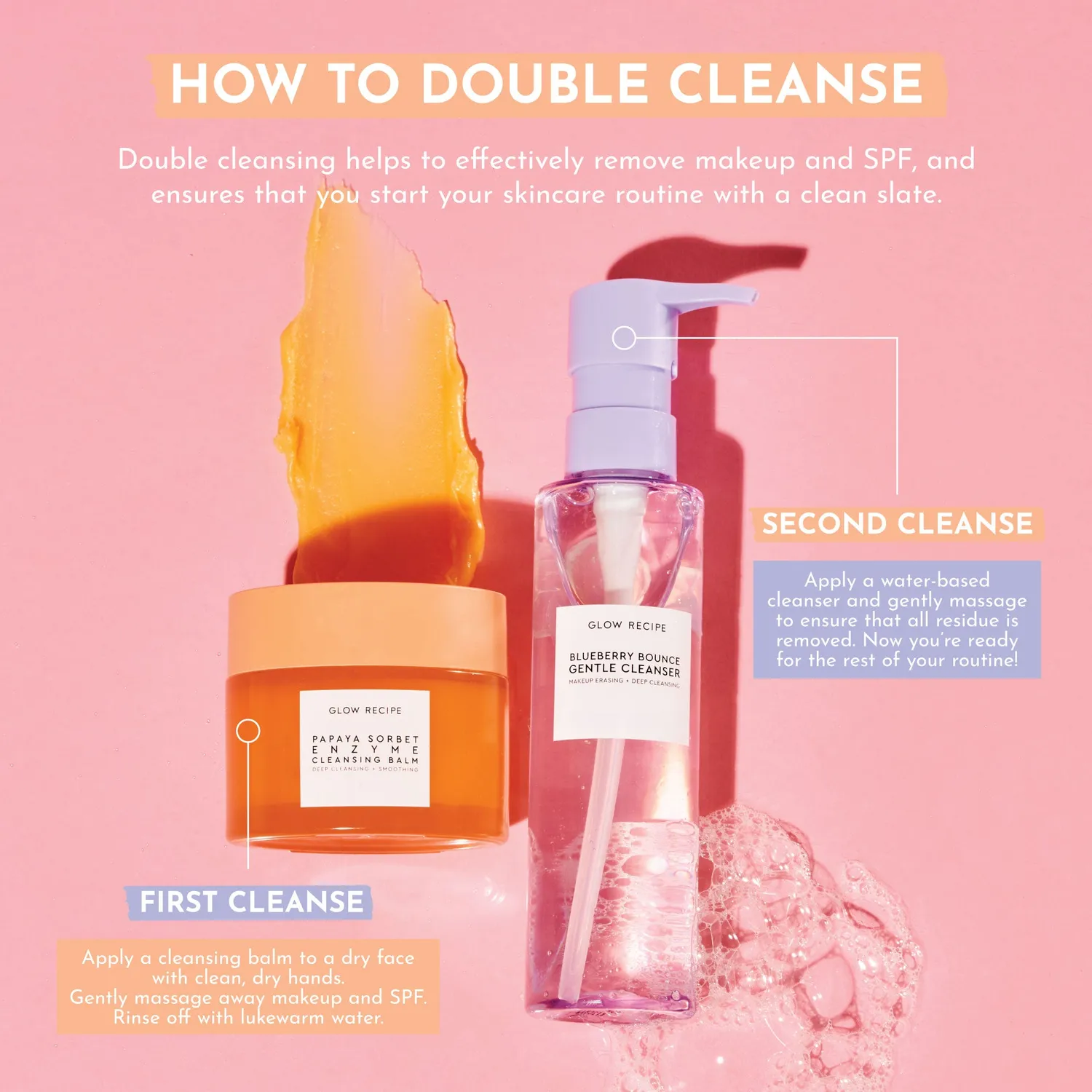 Glow Recipe Clarifying Double Cleanse Duo rensesæt