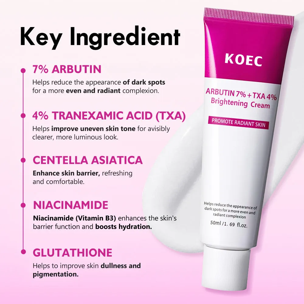 KOEC Arbutin 7% TXA 4% ansigtscreme 1 stk mod pigmentpletter