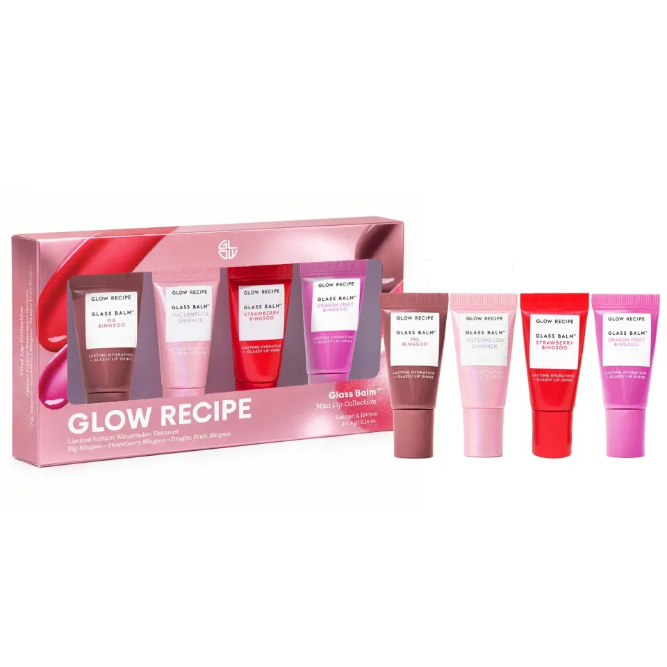 Glow Recipe Glass Balm læbepomade 4-pak mini 12 timers fugt
