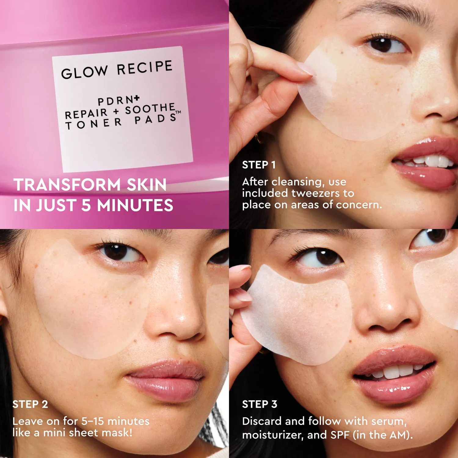 Glow Recipe PDRN+ Repair Soothe toner pads 60 stk