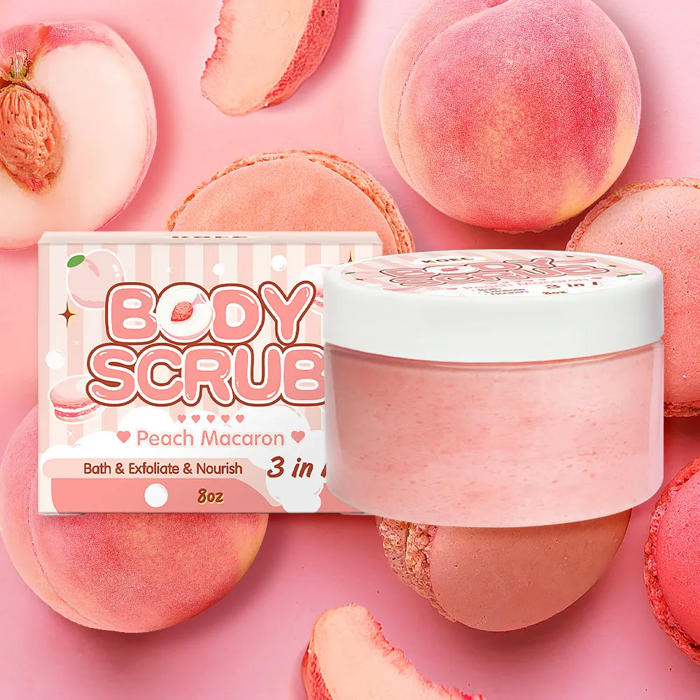 KOEC Peach Macaron bodyscrub med sheasmør