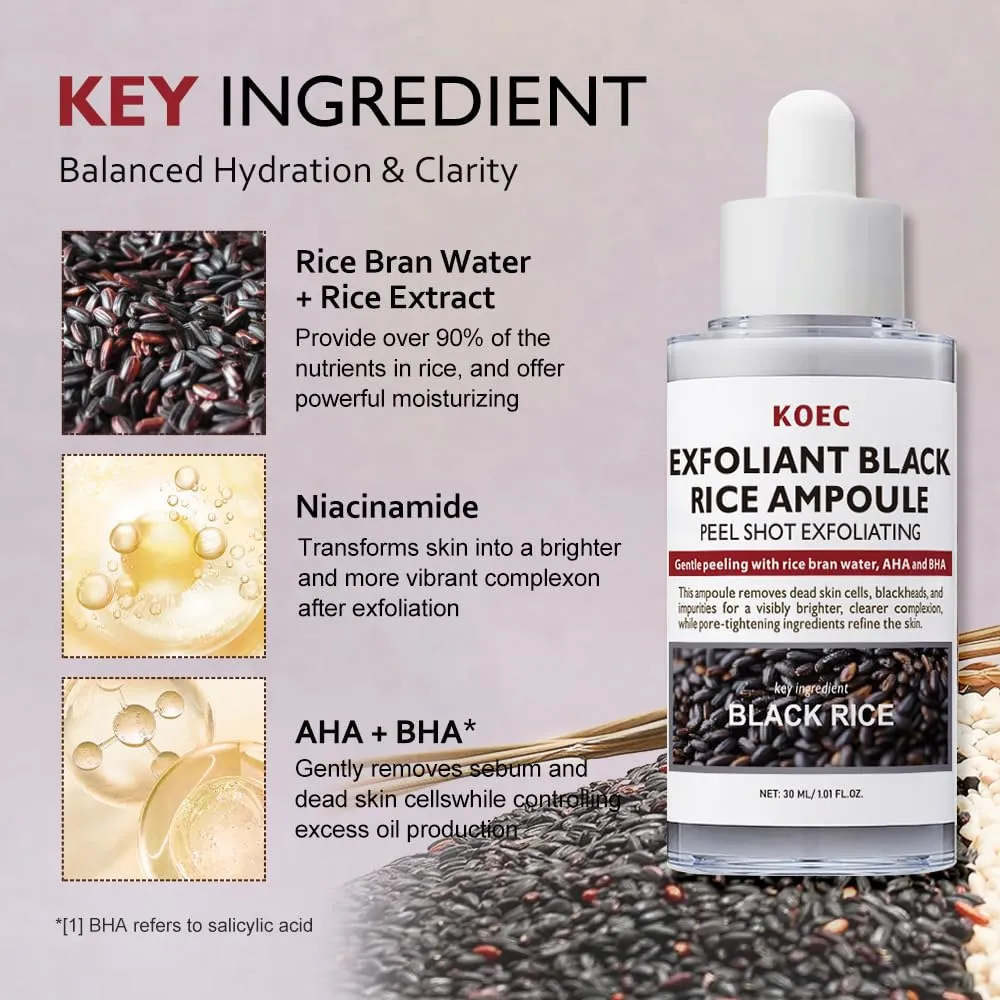 KOEC Peel Shot Exfoliating Black Rice Ampoule ampul sorte ris