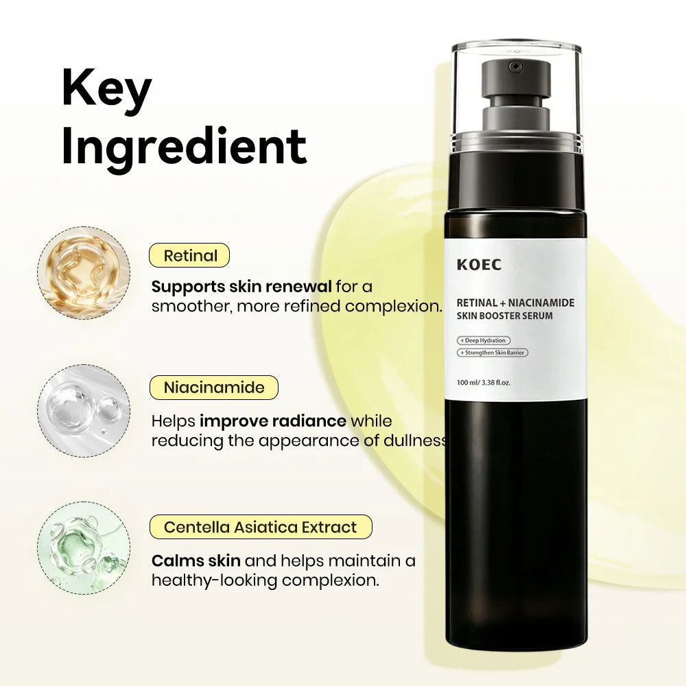 KOEC Retinal Niacinamide Skin Booster serum mod porer