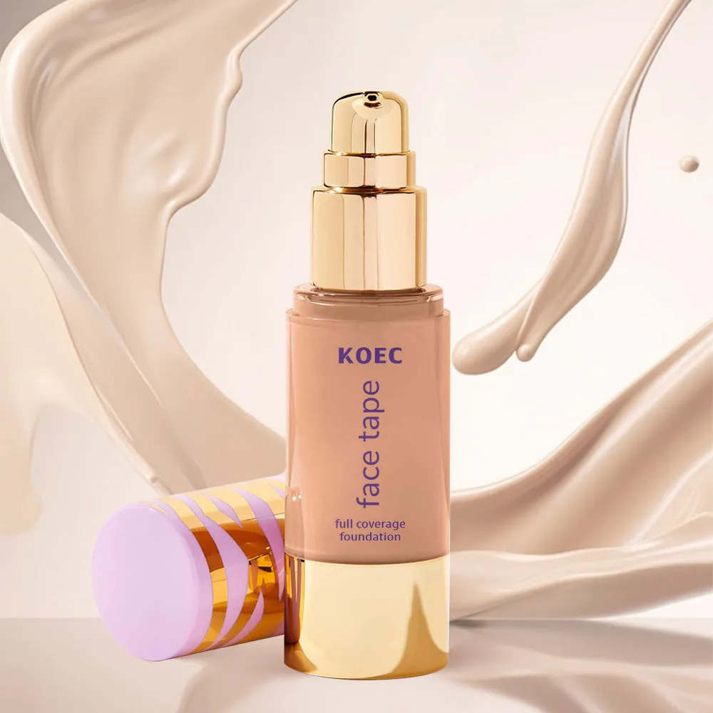 KOEC Face Tape foundation fuld dækning med børste mat