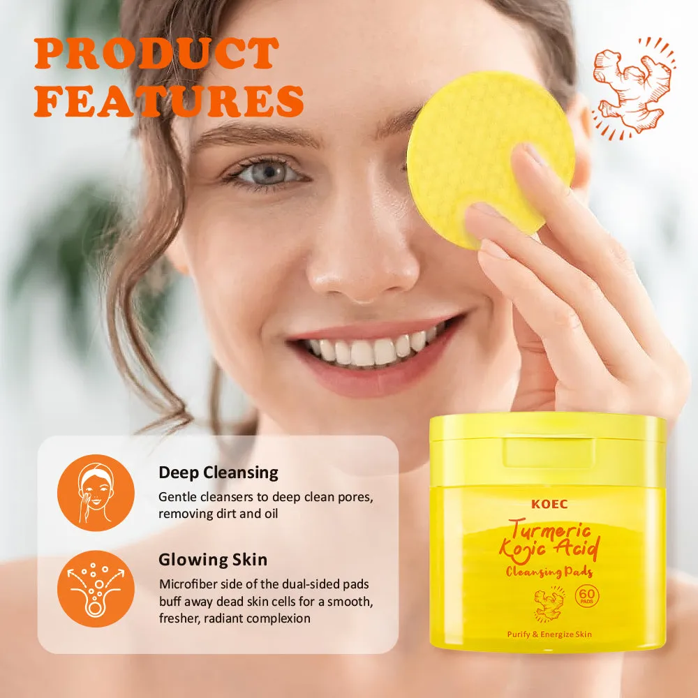 KOEC Kojic Acid Turmeric Cleansing Pads renseservietter