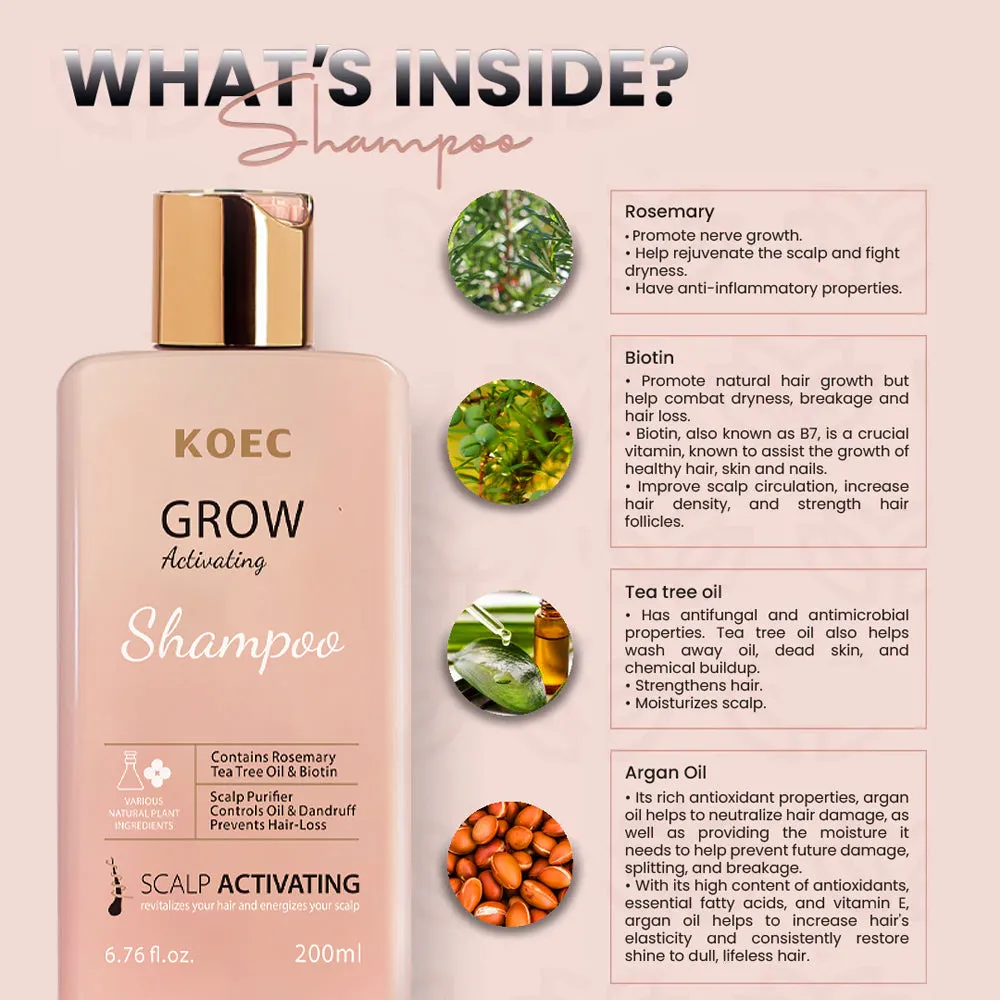 KOEC Simply Grow Activating Shampoo shampoo 1 stk til tyndt hår