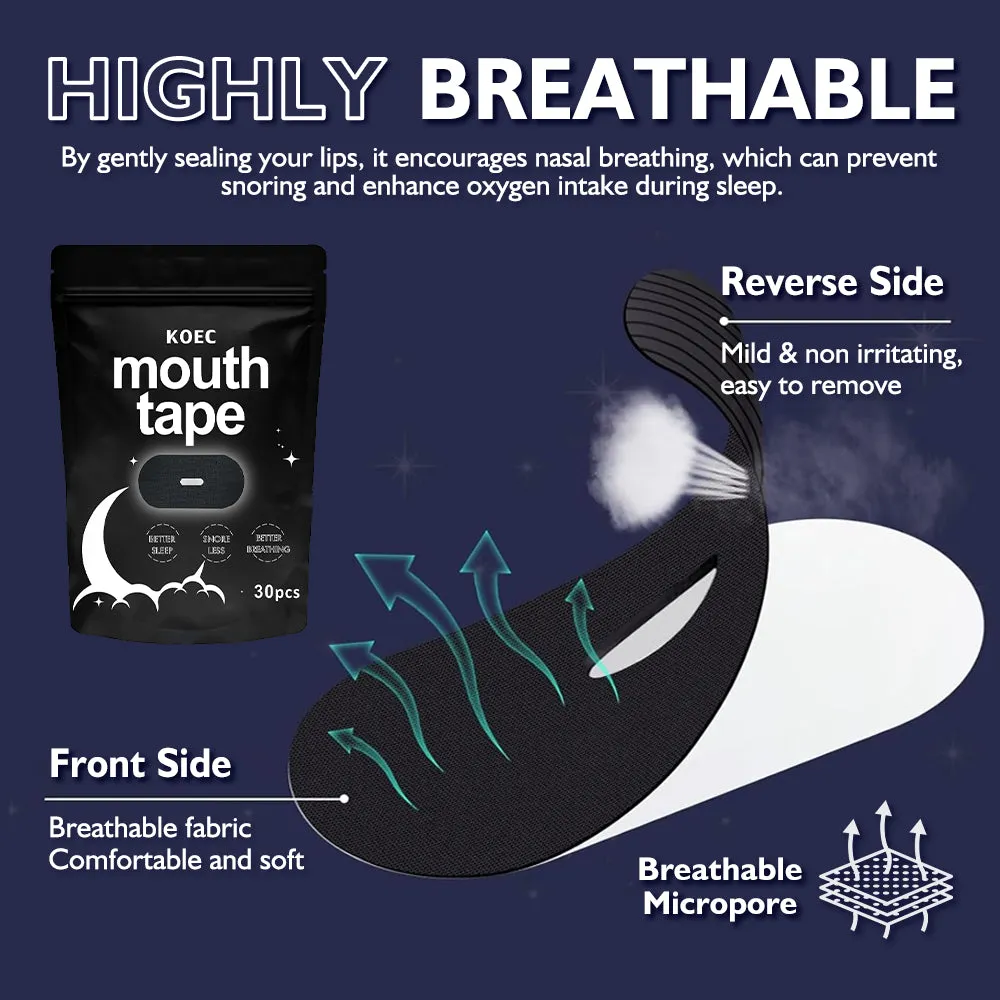 KOEC Black Sleeping mundtape 3-pak 90 stk sort