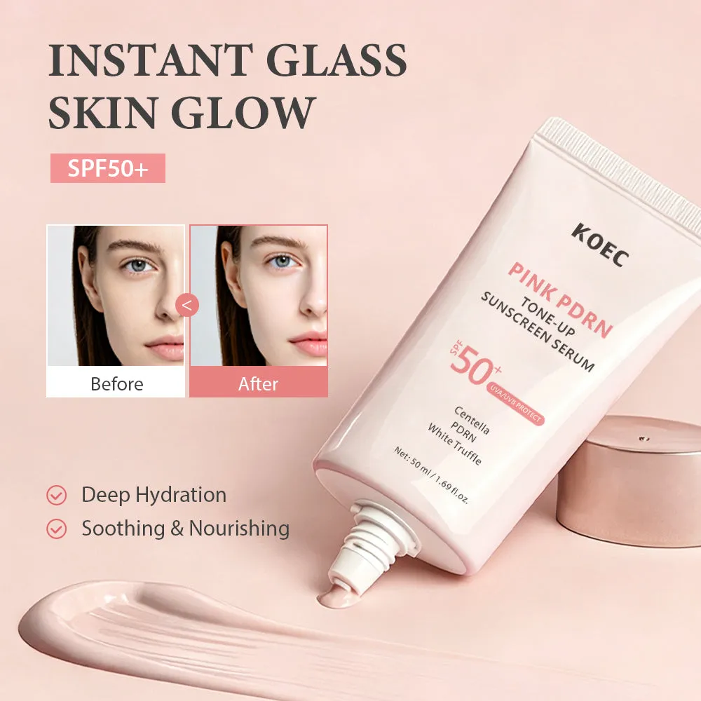 KOEC Pink PDRN Tone-Up Sunscreen Serum solcreme serum