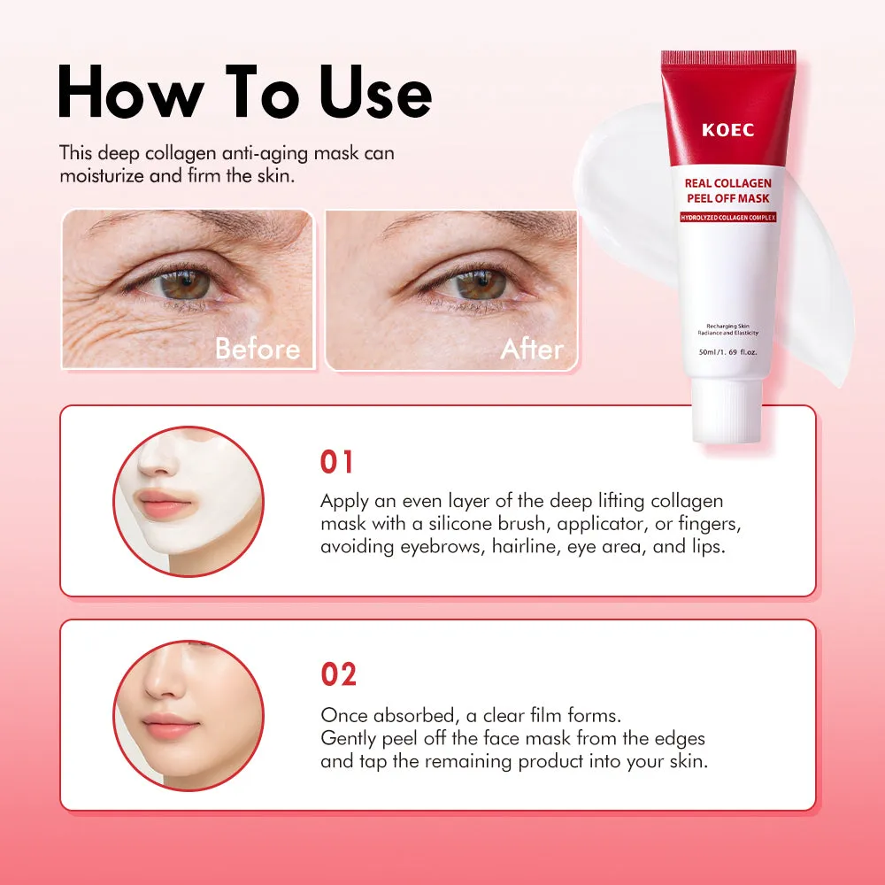 KOEC Real Collagen peel-off maske nat opstrammende